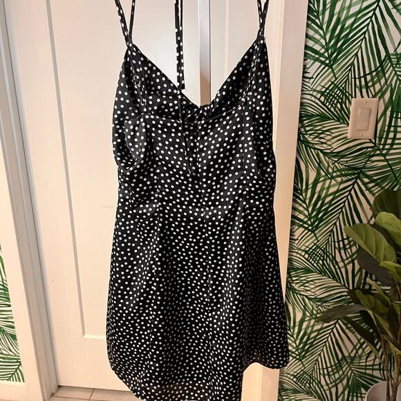 Lovers + Friends Black Polka Dot Trapeze Dress medium - Picture 5 of 12